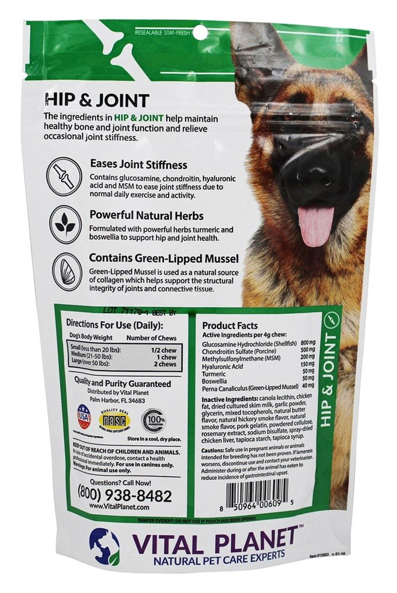 Vital Planet - Hip and Joint Treats for All Dogs Chicken Flavored - 30 Soft Chews