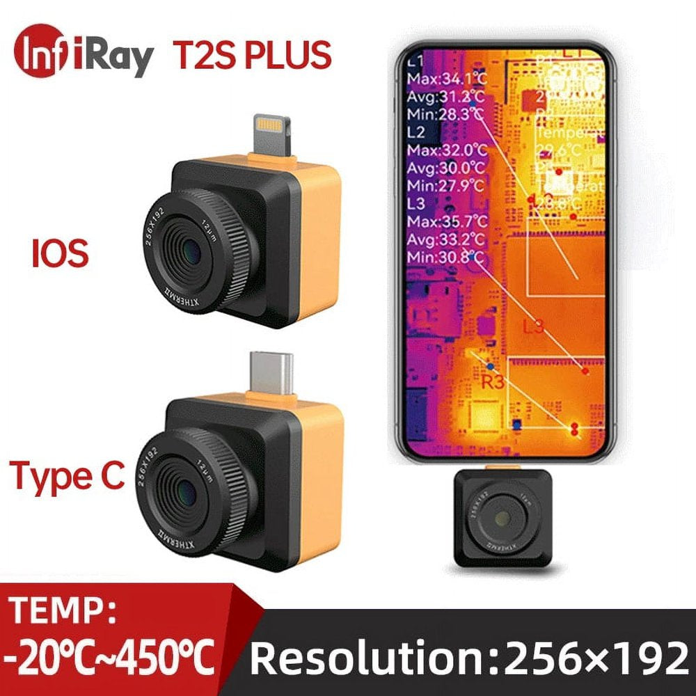 Infiray T2S plus Infrared Thermal Imaging Camera Industrial Circuit Board Floor Detection Thermal Imager for Phone