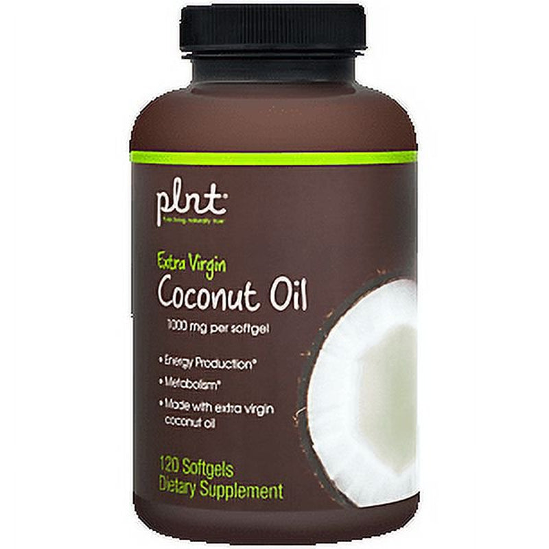 Plnt Organic Extra Virgin Coconut Oil 1,000Mg per Softgel Supports Energy Production Metabolism Superfood, Perfect for Keto Diet (120 Softgels)