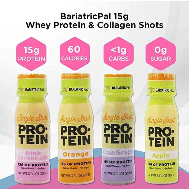 Bariatricpal 15G Ready-To-Drink Whey Protein & Collagen Shots - Apple (24 Bottles)