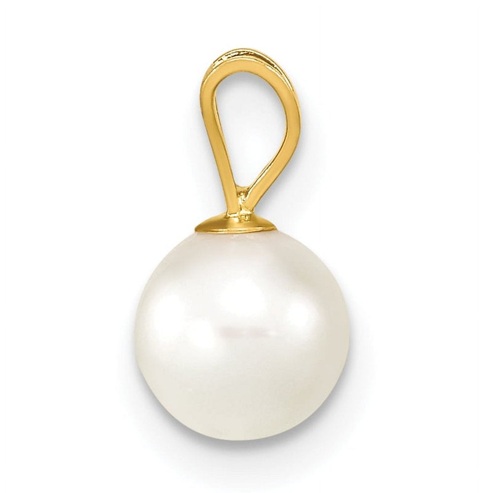 14K Gold 6-7Mm White Saltwater Akoya Cultured Pearl Pendant XF487