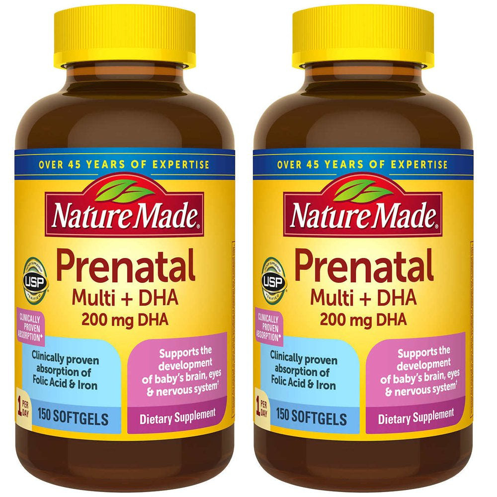 2 Pack | Nature Made Prenatal Multi + DHA, 150 Softgels