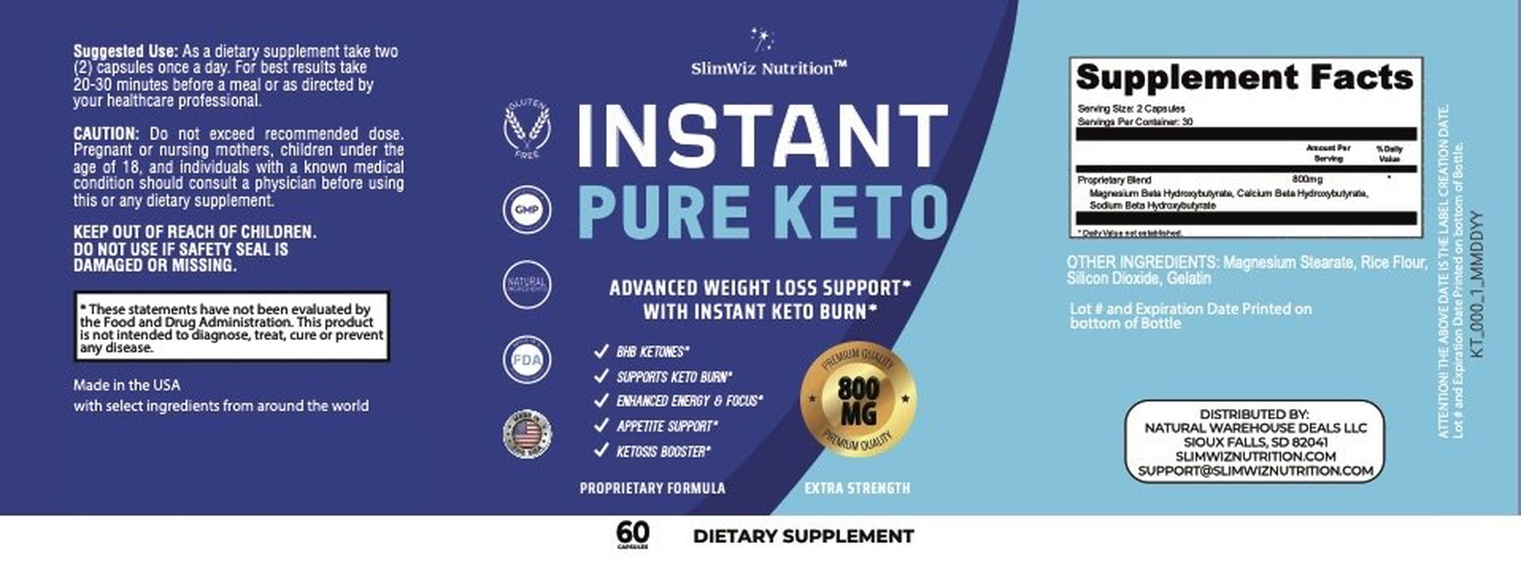 3-Pack Instant Keto Weight Loss - Fast Keto Pills to Burn Fat & Lose Unwanted Belly Fat - 1 Bottle