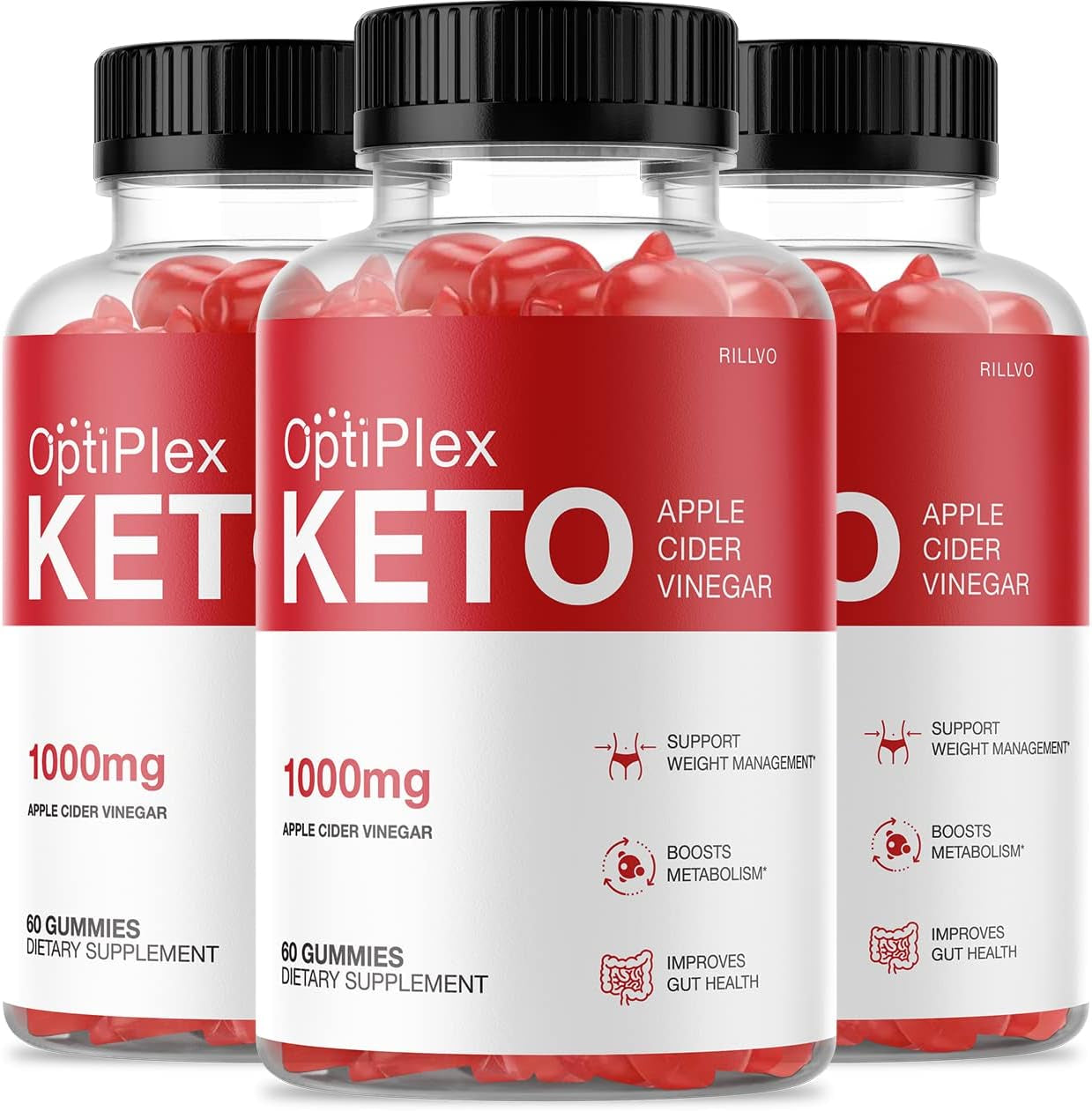 (3 Pack) Optiplex Keto Gummies, Optiplex ACV Advanced Formula (180 Gummies)