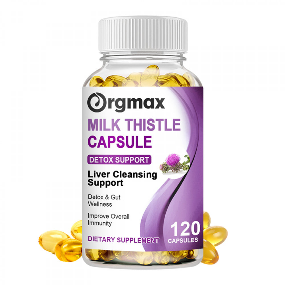 Orgmax Milk Thistle Seed Capsules 1000Mg & Dandelion Root 50Mg, Support Liver Health, Antioxidant and Detox, 120 Capsules