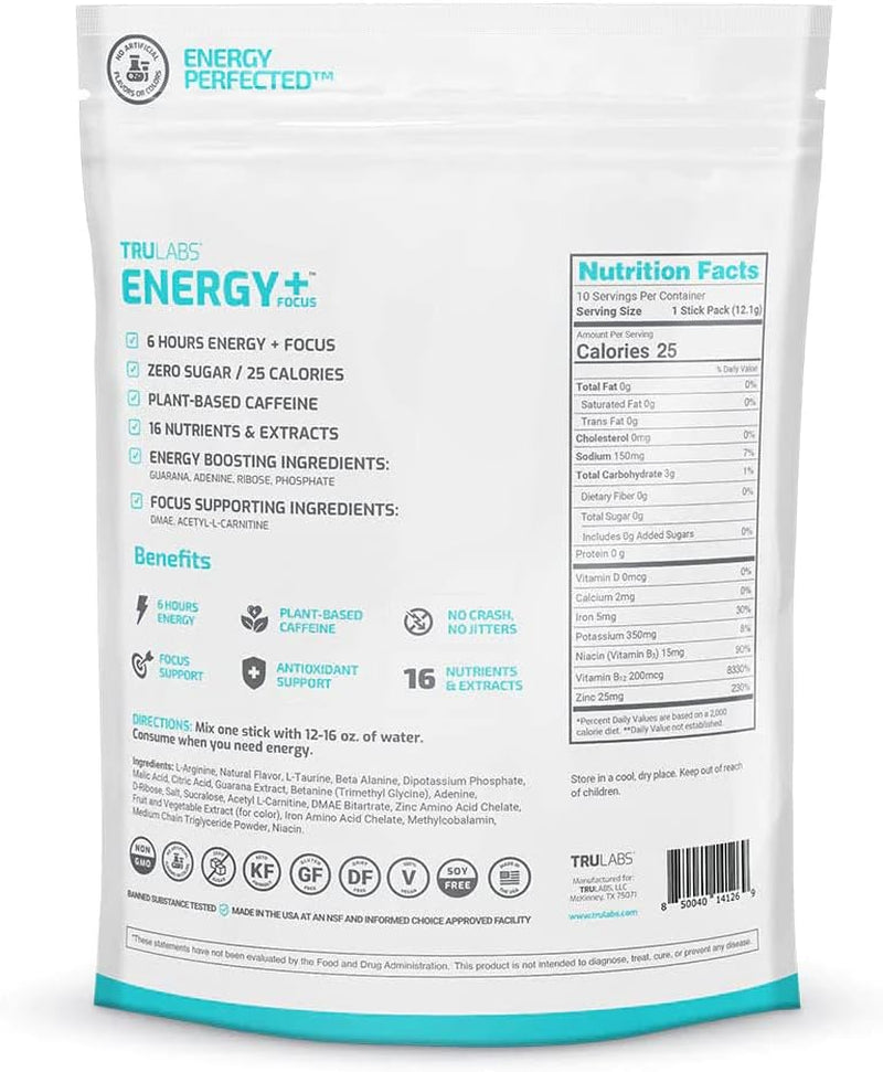 Trulabs Endurance Energy + Focus, Powdered Drink Mix, Frost