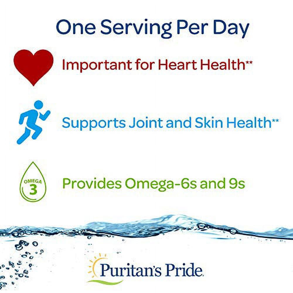 Triple Omega 3-6-9 Fish, Flax & Borage Oils, Supports Heart Health and Healthy Joints, 240 Ct by Puritan'S Pride