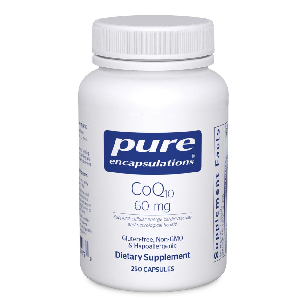 Pure Encapsulations Coq10 60 Mg | Coenzyme Q10 Supplement for Energy, Antioxidants, Brain and Cellular Health, Cognition, and Cardiovascular Support* | 250 Capsules