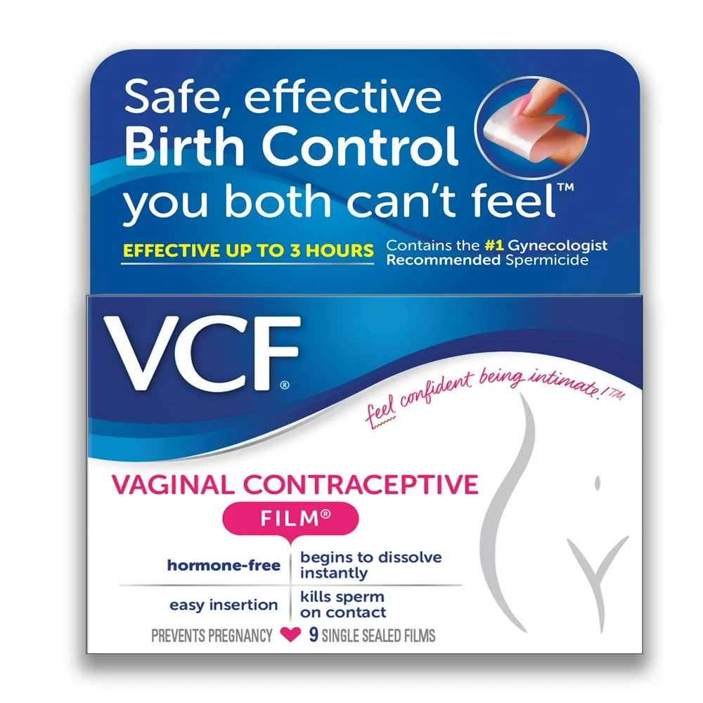 VCF Vaginal Contraceptive Spermicide Film, 9 Ct