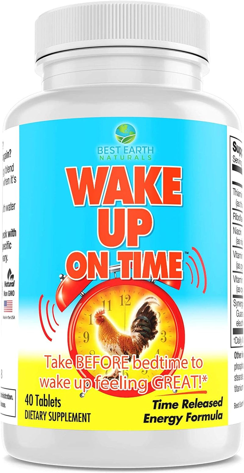 Wake up on Time Patented Time Release Energy Supplement Taken at Bedtime to Help You Wake up Refreshed and Full of Energy 40 Count