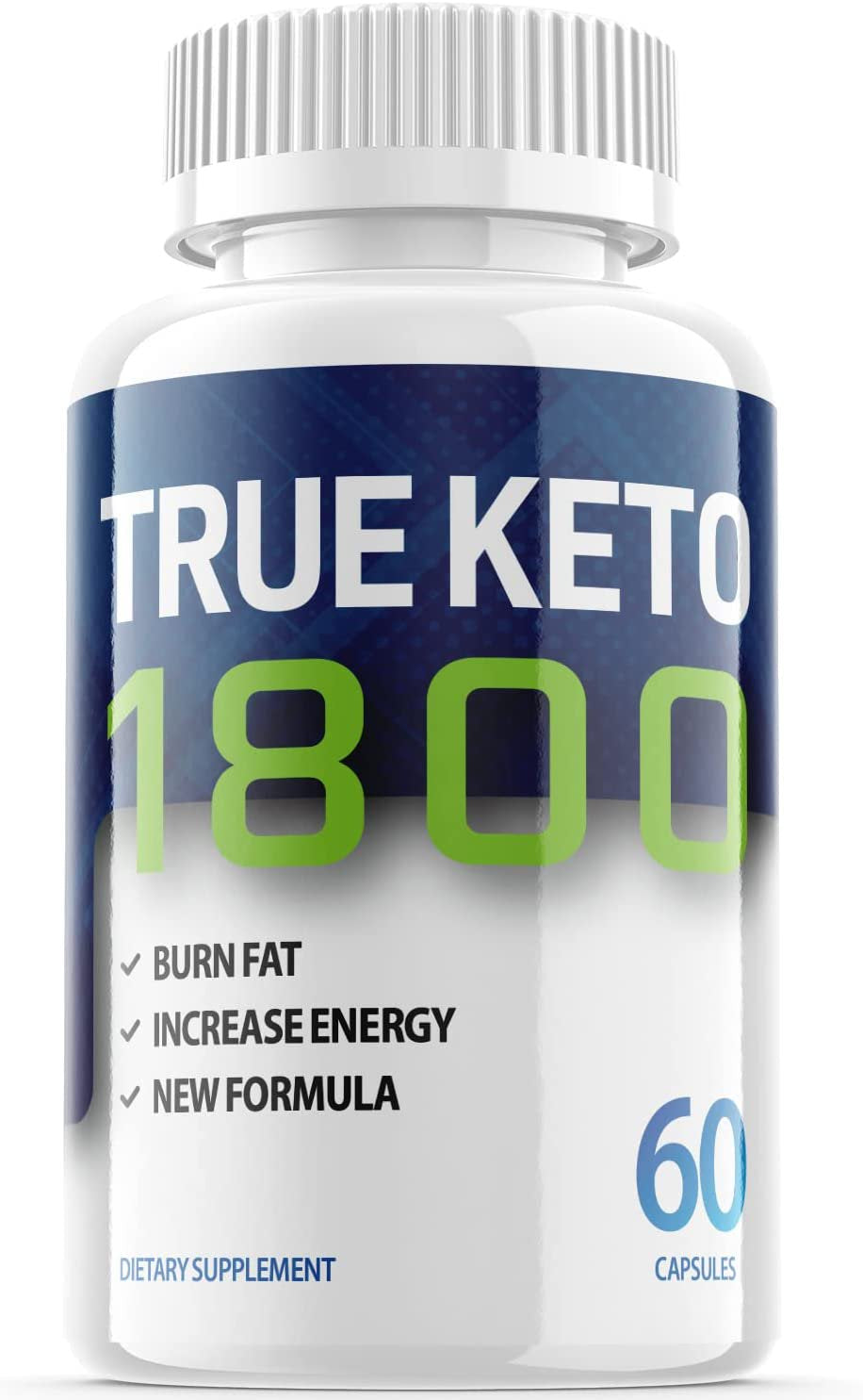 True Keto 1800 - Keto Supplement for Weight Loss - Energy & Focus Boosting Dietary Supplements for Weight Management & Metabolism - Advanced Fat Burn Raspberry Ketones Pills - 60 Capsules (1 Pack)