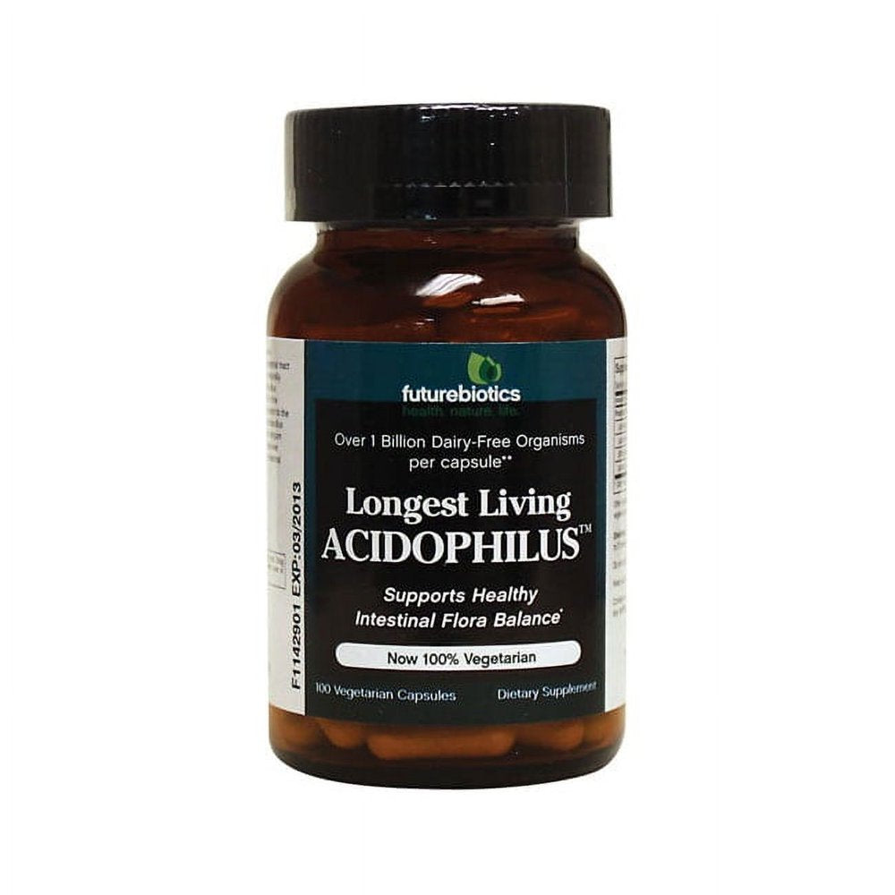 Futurebiotics Probiotics Longest Living Acidophilus 1 Billion Cfus - 100 Vegetarian Capsules