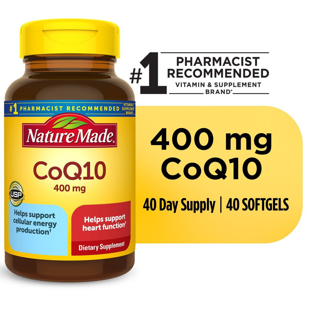 Nature Made Coq10 400Mg Softgels, Dietary Supplement for Heart Health Support, 40 Count