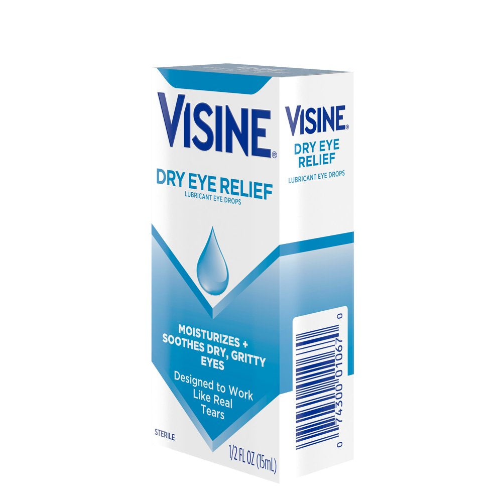 Visine Dry Eye Relief Lubricating Eye Drops for Dry Eyes, 0.5 Fl. Oz