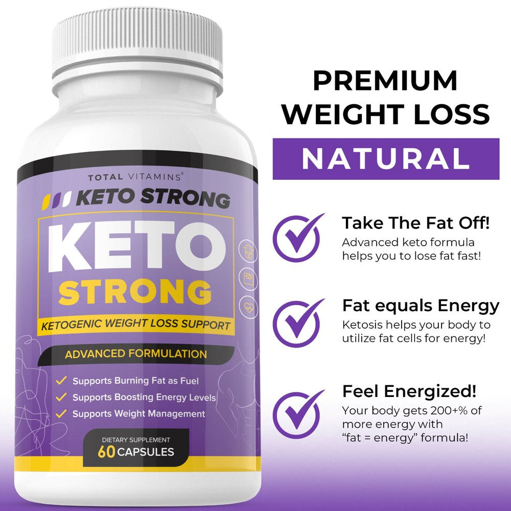 Keto Strong Pills Advanced Weight Loss Diet 800Mg Keto Burn GT BHB Ketones 60 Capsules 2PACK