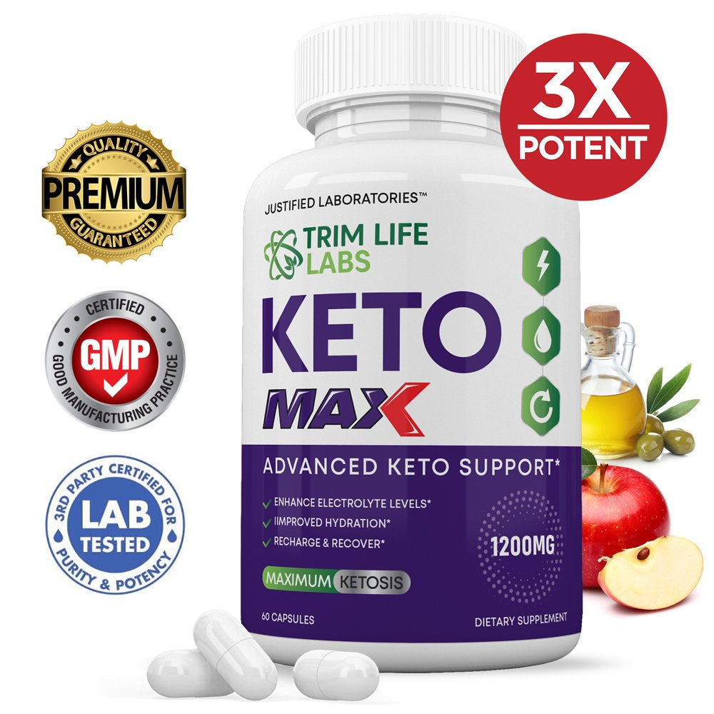 Trim Life Labs Keto Max 1200MG Pills Gobhb 60 Capsules