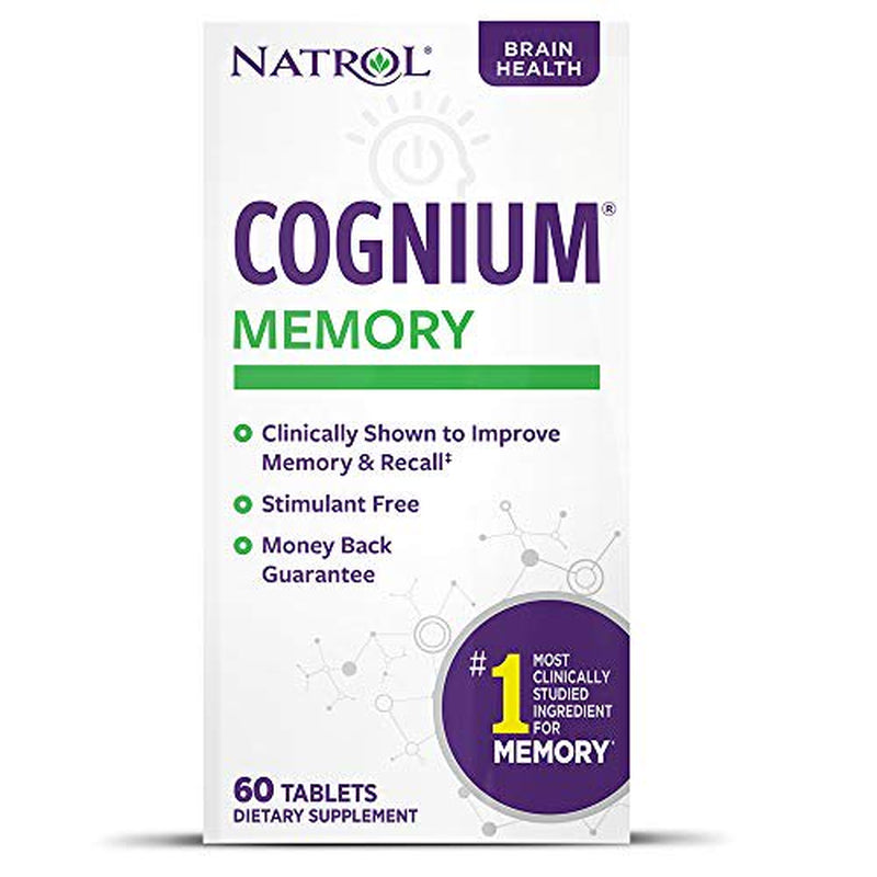 Natrol Cognium Tablets, Brain Health, Keeps Memory Strong, Shown to Improve Memory and Recall in Healthy Adults, Safe and Stimulant Free, 100Mg, 60 Count