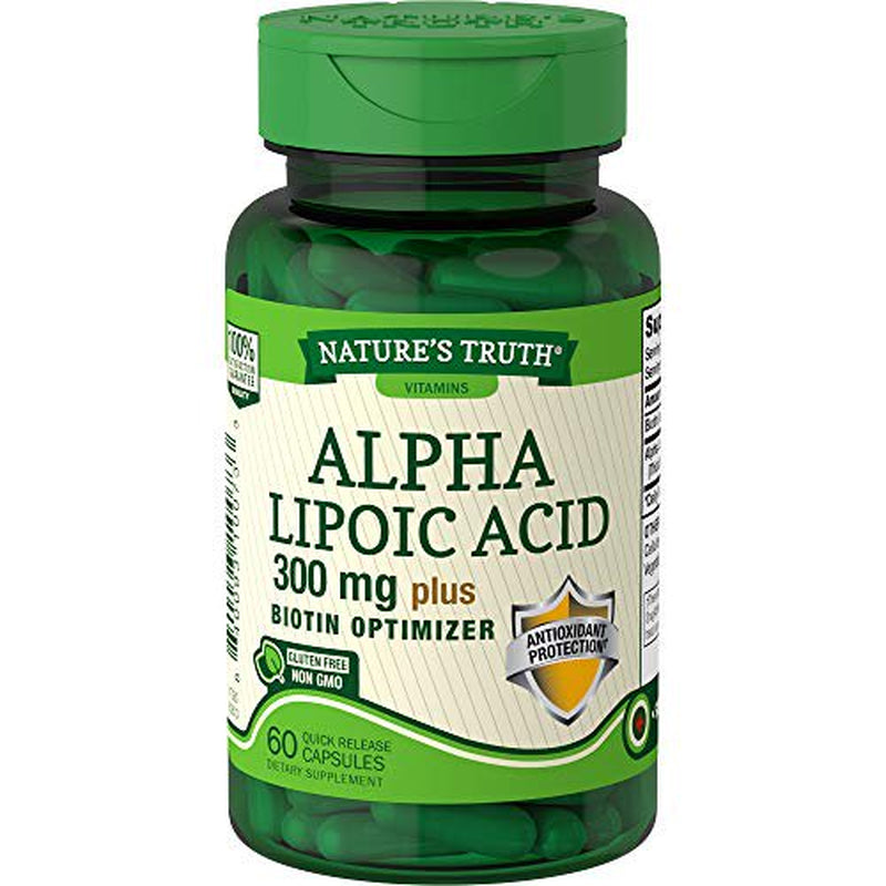 Nature'S Truth Alpha Lipoic Acid plus Biotin Capsules, 60 Count, 3 Pack
