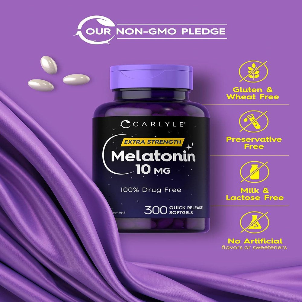 Melatonin 10Mg | 300 Softgels | Extra Strength Sleep Aid | by Carlyle