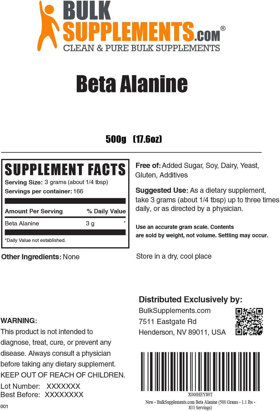 BULKSUPPLEMENTS.COM Beta Alanine 500G & L-Citrulline 500G Bundle