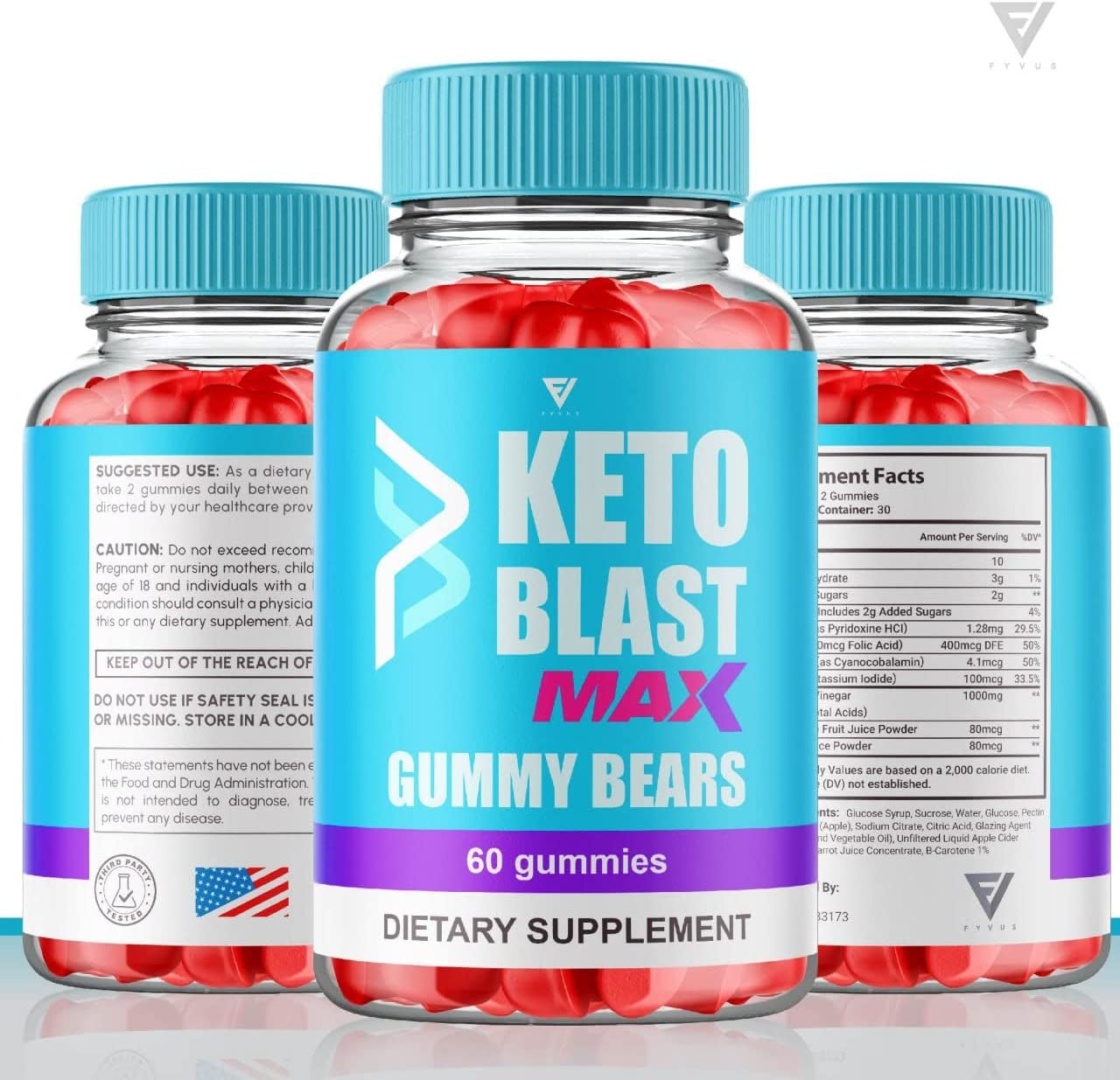 (3 Pack) Keto Blast Gummies Weight Loss Advanced Ketoblast AVC Gummy Bears, Keto Blast ACV Apple Cider Vinegar Gummies Belly Fat Burners Women Supplements Diet (180 Gummies)