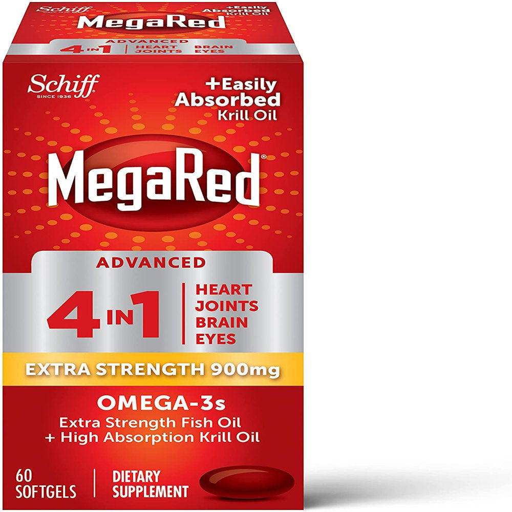 Megared Advanced 4In1 900Mg, Concentrated Omega-3 Fish & Krill Oil Supplement 40 Ct (Pack of 6)