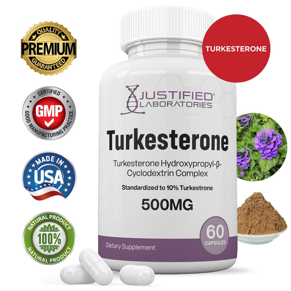 Turkesterone 500Mg 10% Standardized Testosterone Booster Naturally Increase Stamina Endurance Strength 60 Capsules