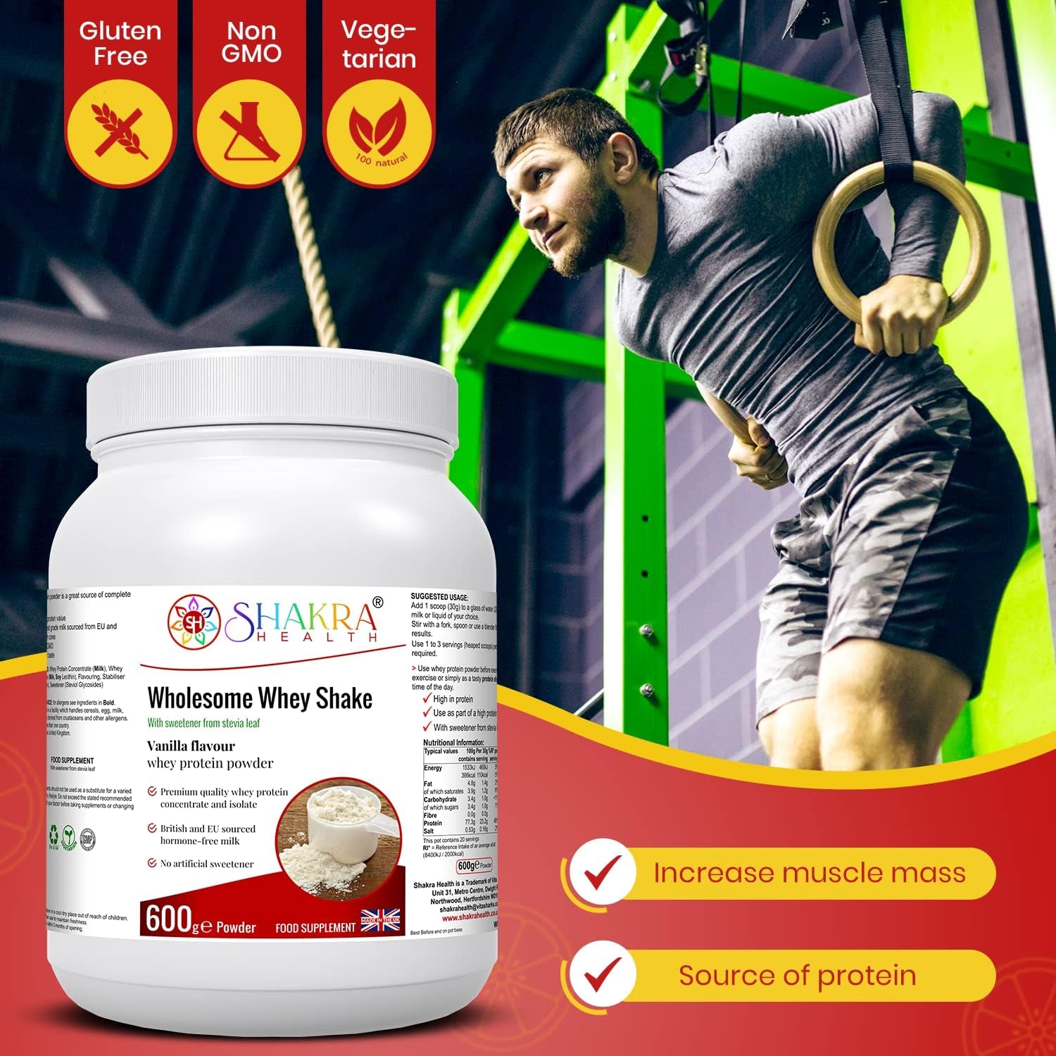 Wholesome Whey Protein Shake (Vanillla) - Spirituality, Science & Supplements by Shakra Health