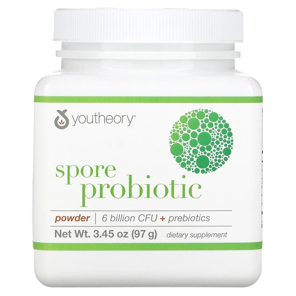 Youtheory Spore Probiotic Powder Advanced 3.45 Oz. (1 Bottle) No Refrigeration Required