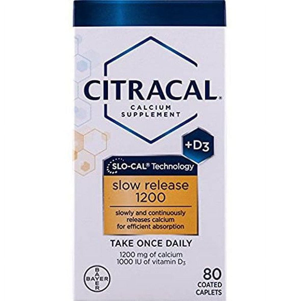 Citracal Slow Release W/ Vitamin D3 1200 Calcium Absorbtion 80 Ct, 3-Pack