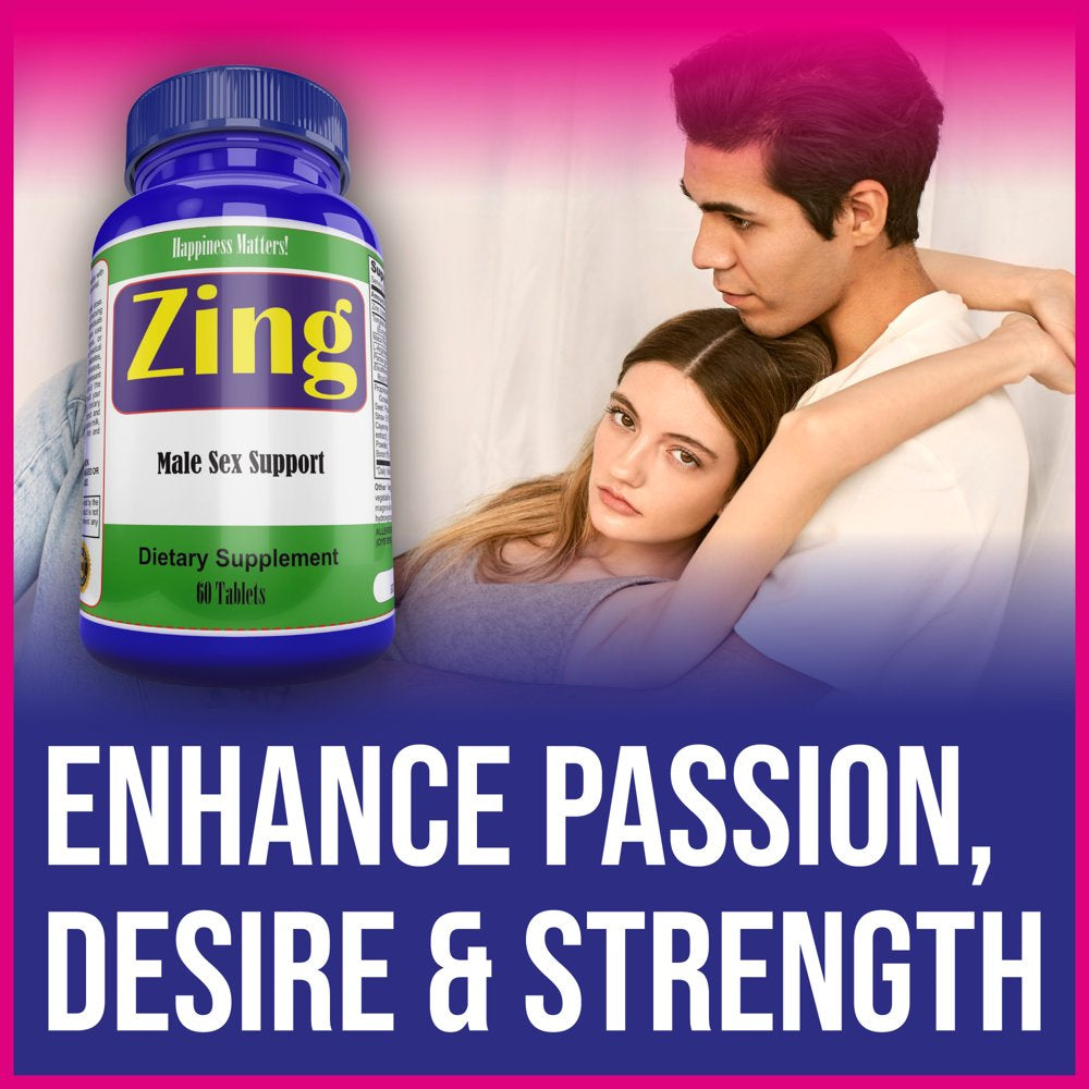 Zing Male Testosterone Supplements, Energy & Stamina Booster (Pack of 2)