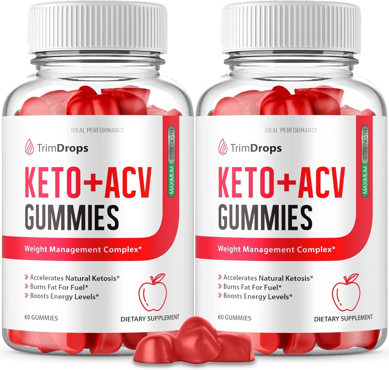 (2 Pack) Trim Drops Keto ACV Gummies - Official Formula, Vegan - Keto plus ACV Gummies Trim Drops, Trimdrops Keto ACV Gummies with Apple Cider Vinegar, Vitamin B12, Pomegranate Juice (120 Gummies)