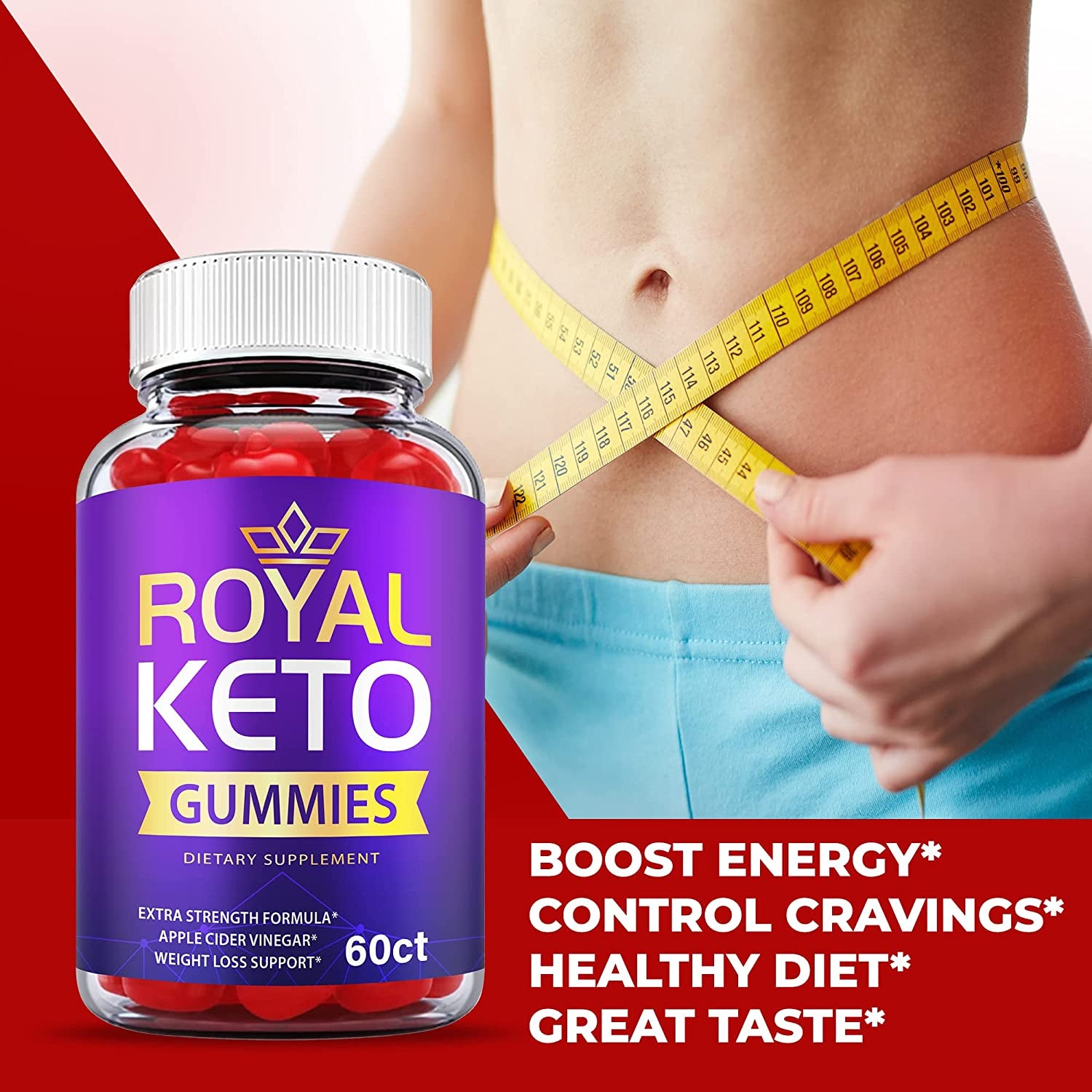 Royal Keto Gummies - Official Formula, Vegan - Royal Gummy Advanced Strength Formula, 1000Mg Apple Cider Vinegar Gummies with Beet Root Juice, Vitamin B12, VB6 Royalketo ACV Keto (60)