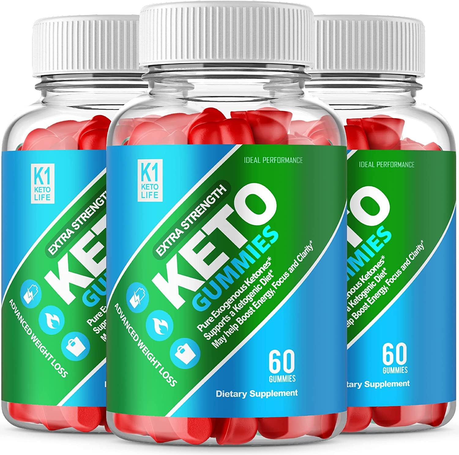 (3 Pack) K1 Ketos Life Gummies K1 Ketos Gummies K1 Ketos ACV Gummies Extra Strength (180 Gummies)