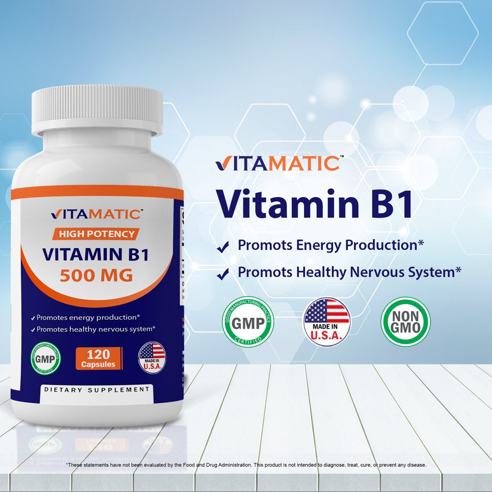 2 Pack Vitamatic Vitamin B1 (Thiamine) 500Mg, 120 Capsule