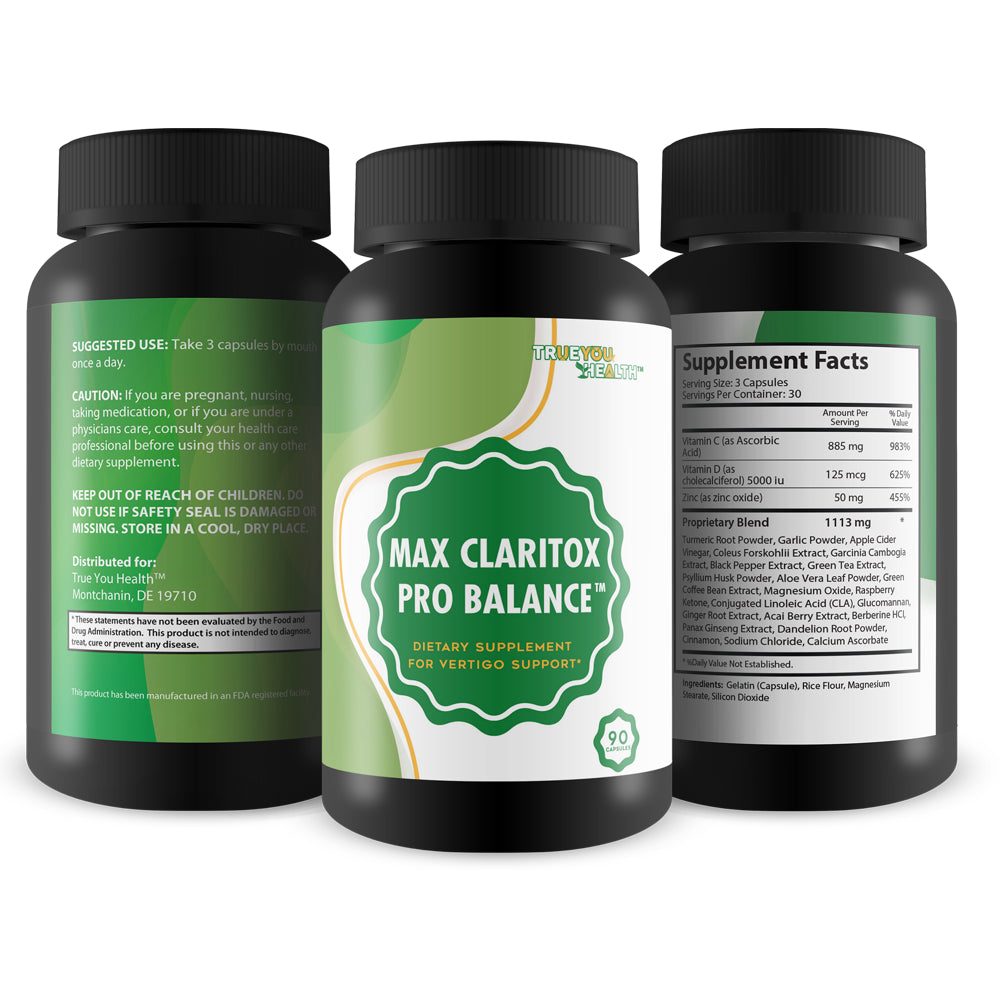 Vertigo Support - Max Claritox Pro Balance - Dizziness & Vertigo Dietary Supplement for Natural Dizziness & Vertigo Support - anti Dizziness Pills to Balance Your Body & Support Your Overall Health