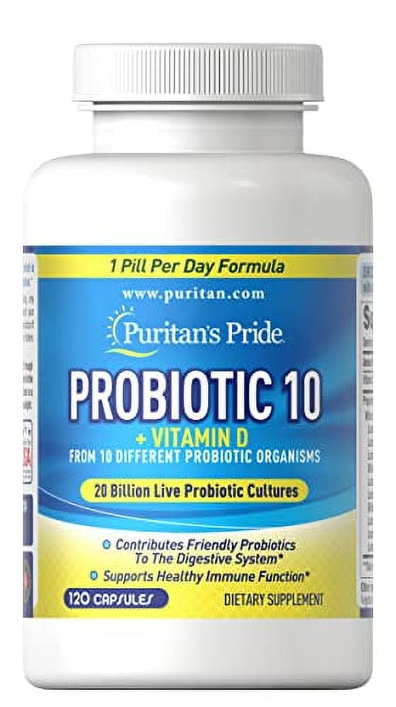 Probiotic 10 with Vitamin D to Support Immune Function* 120 Count by Puritan'S Pride