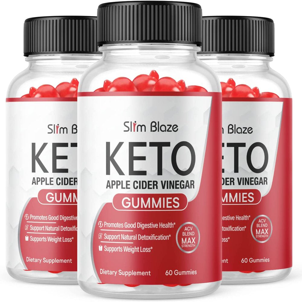 (3 Pack) Slim Blaze Keto ACV Gummies - Supplement for Weight Loss - Energy & Focus Boosting Dietary Supplements for Weight Management & Metabolism - Fat Burn - 180 Gummies