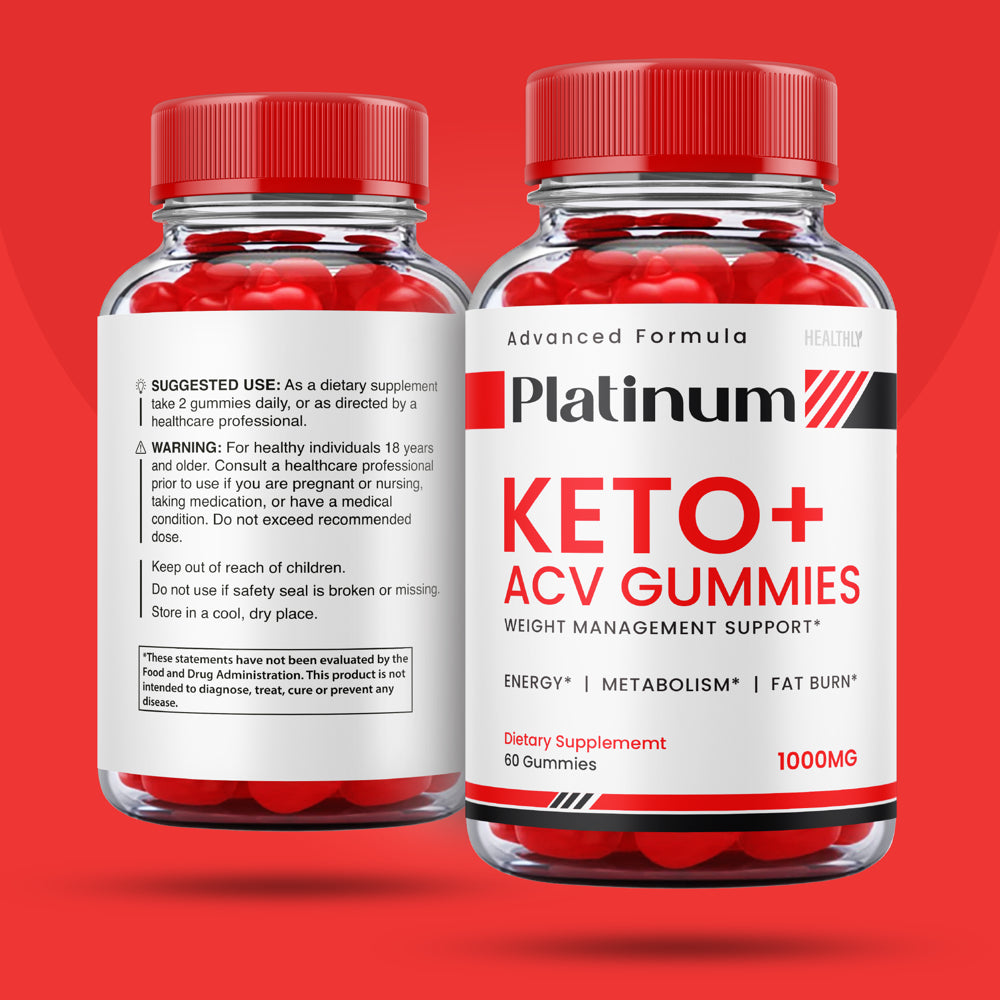 (3 Pack) Platinum Keto+ Keto ACV Gummies Advanced Formula Weight Management Support Fat Burn Metabolism (180 Gummies)