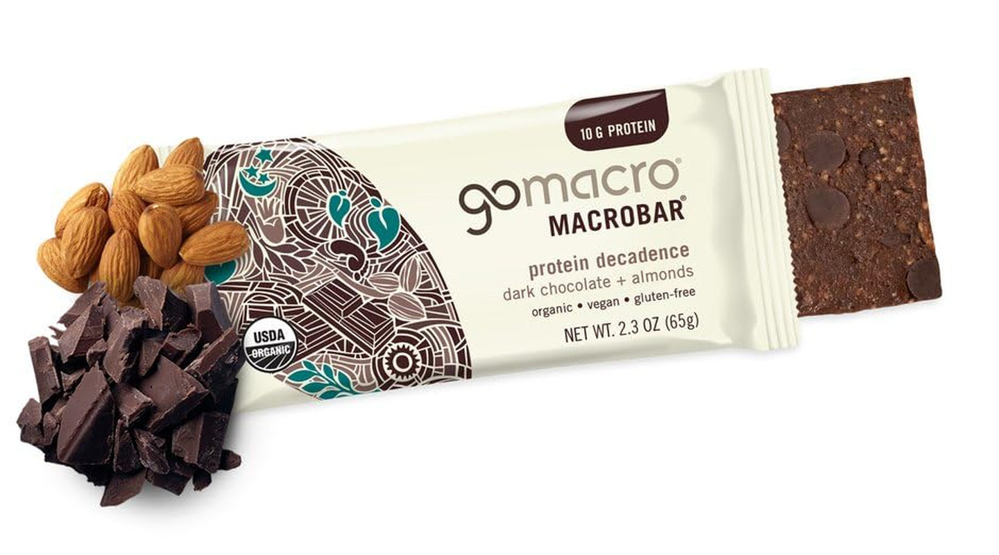 Gomacro Macrobar Organic Vegan Protein Bars Variety Pack - 2.3 Ounce Bars (12-Pack)