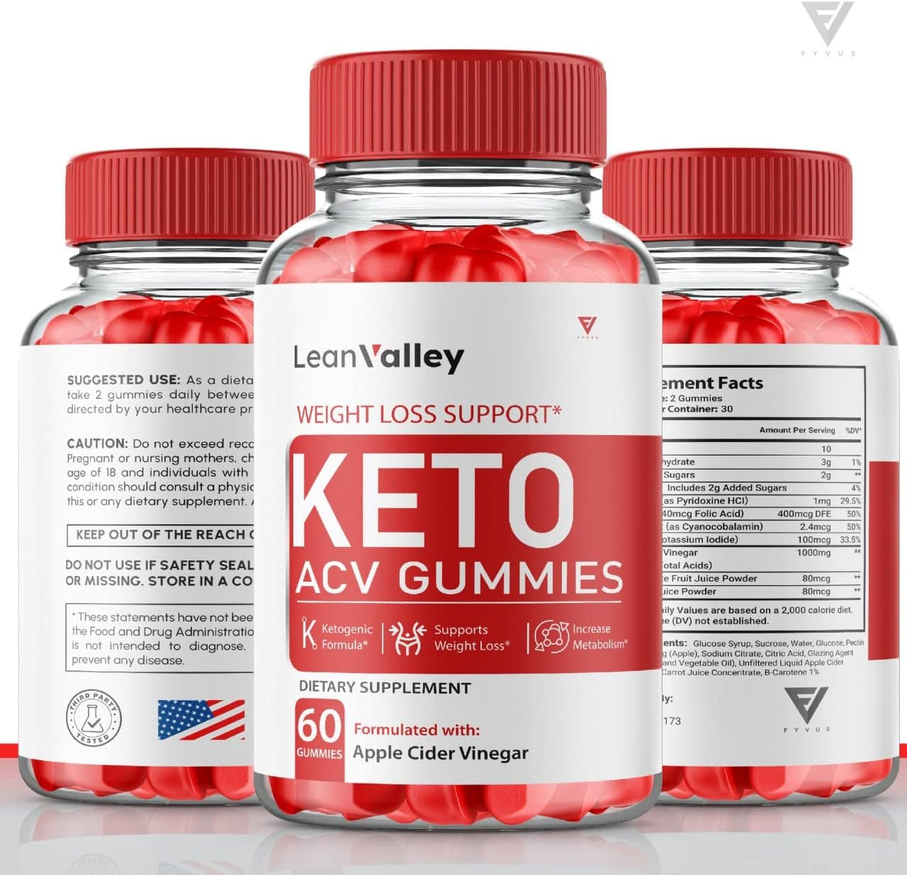 (2 Pack) Lean Valley Keto ACV Gummies Advanced Weight Loss Formula - Lean Valley Gummies with Apple Cider Vinegar Supplement Keto + ACV AVC Leanvalley Works Fast (120 Gummies)