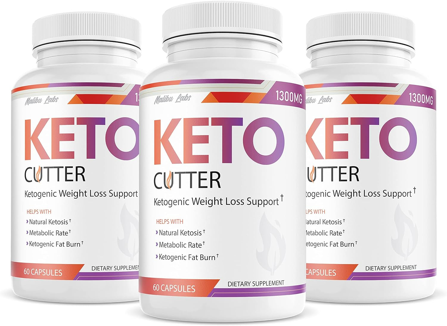 (Official) Cutter Keto, Advanced Formula 1300 MG, Made in the USA (60 Count (Pack of 3))