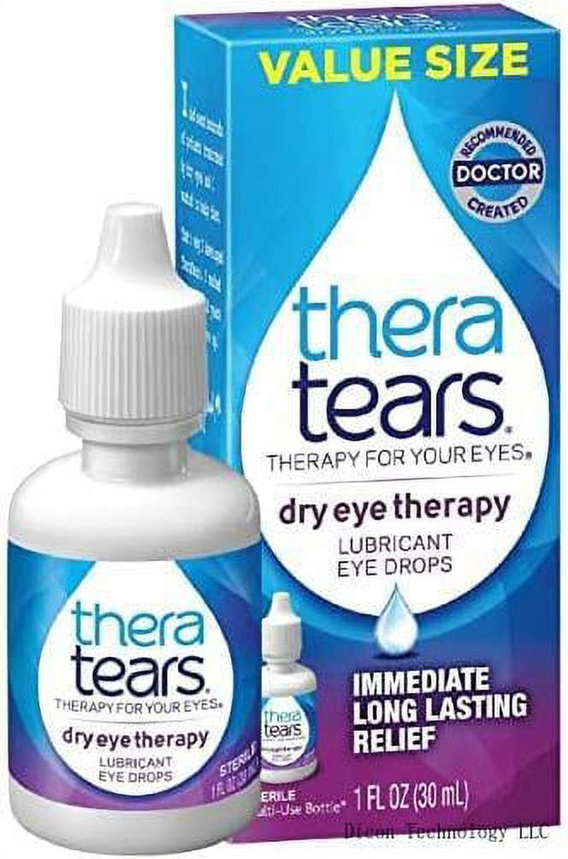 Theratears Dry Eye Therapy Eye Drops for Dry Eyes, 1.0 Fl Oz