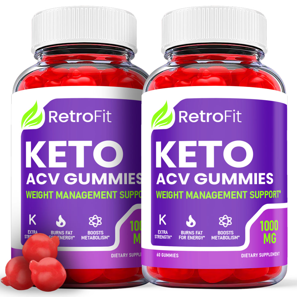 (2 Pack) Retro Fit Keto ACV Gummies - Supplement for Weight Loss - Energy & Focus Boosting Dietary Supplements for Weight Management & Metabolism - Fat Burn - 120 Gummies