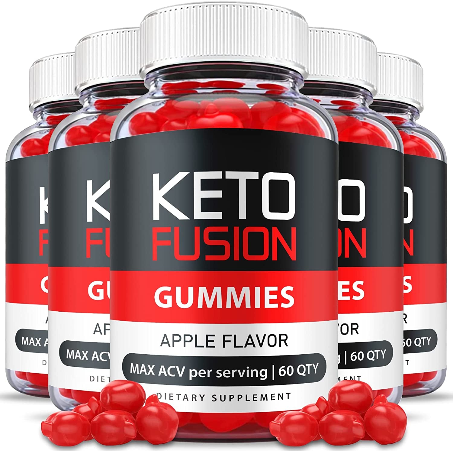 (5 Pack) Keto Fusion Gummies - Official Formula, Vegan - Keto Fusion ACV Gummies Advanced Weight Apple Loss Cider, Fusion Keto Gummies Apple Cider Vinegar, Vitamin B12, Beet Root Juice (300 Gummies)