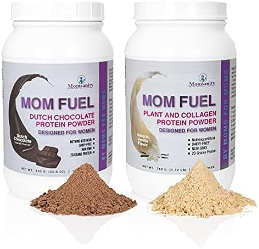 Momsanity Protein Powder for Women – Dairy Free Meal Replacement Protein Powder Made with Plant & Collagen Protein, 20 Grams Protein (Dutch Chocolate + Vanilla)