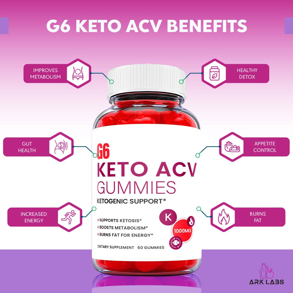 (1 Pack) G6 Keto ACV Gummies - Supplement for Weight Loss - Energy & Focus Boosting Dietary Supplements for Weight Management & Metabolism - Fat Burn - 60 Gummies