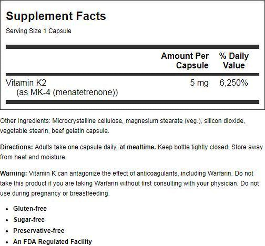 Carlson Laboratories Vitamin K-2 5Mg 60 Capsule