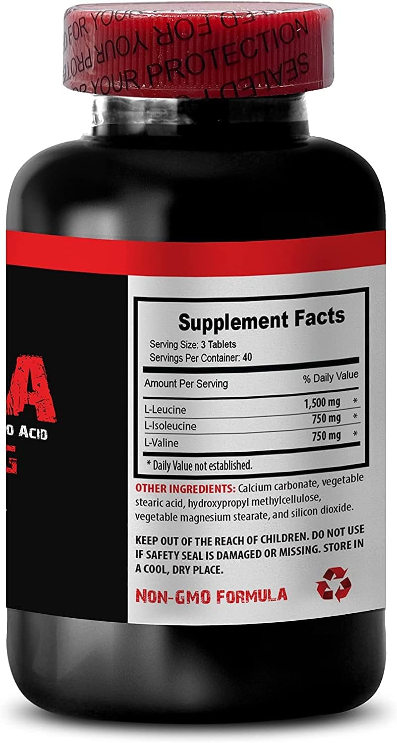 VIP Supplements Workout Pills for Men and Women - BCAA 3000 MG - BRANCHED Chain Amino Acid - Leucine Isoleucine and Valine, 1 Bottle (120 Tablets)