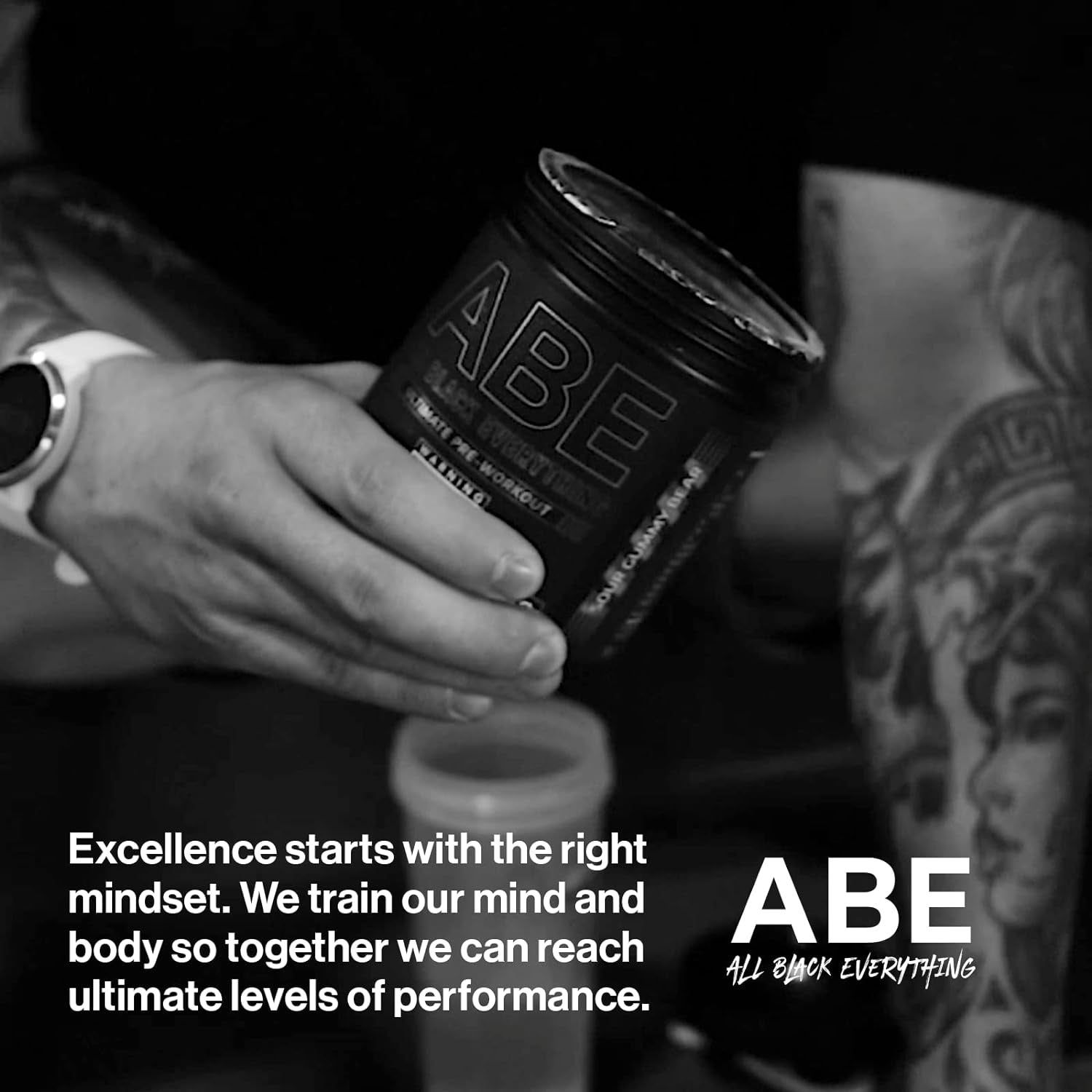 ABE Pre Workout Powder - All Black Everything Pre Workout Energy Drink with Citrulline Malate & Beta Alanine | for Pump, Energy, Performance (30 Servings) (Energy Flavor)